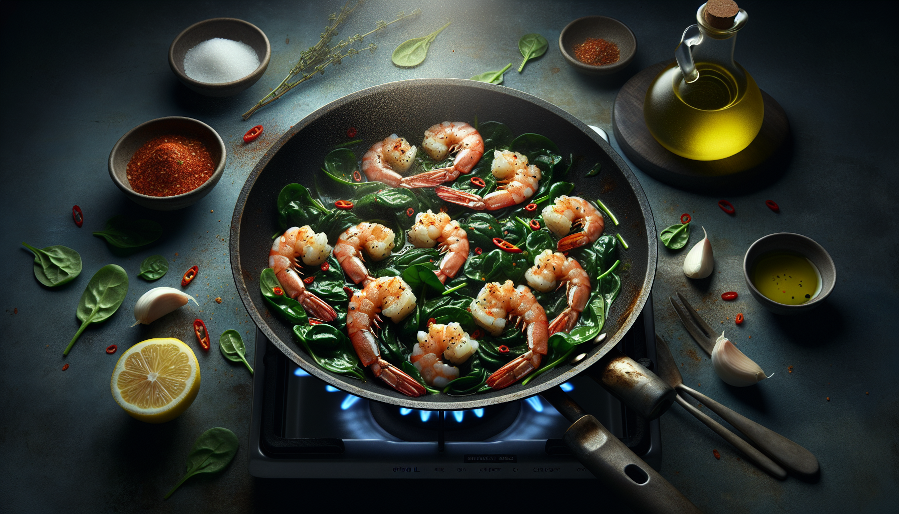 Spicy Garlic Shrimp & Spinach Delight