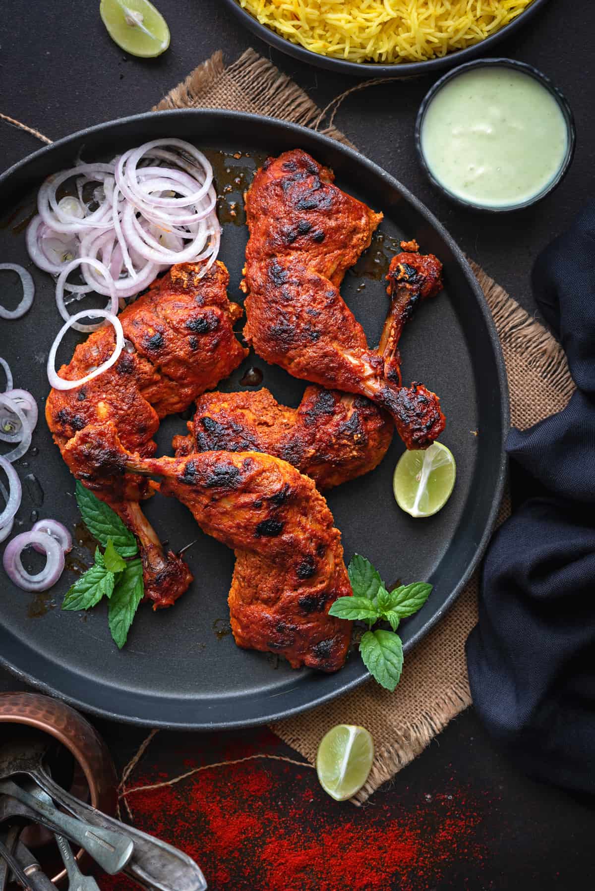 Delicious Chicken Tandoori Recipe with Cucumber Carrot Raita